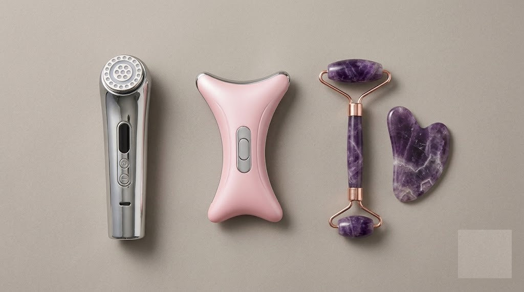 Complete Facial Ritual Bundle - EMS Device + Electric Gua Sha + Amethyst Set